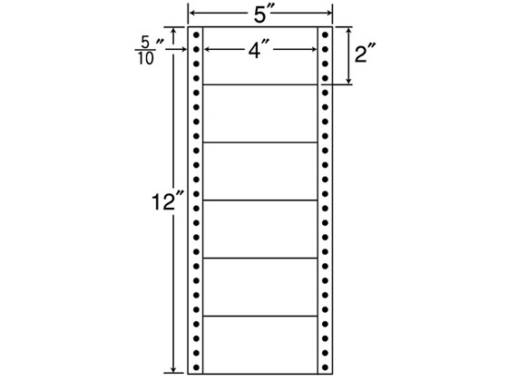 NANA 連続ラベルナナフォーム 5×12インチ 6面 1000折 MM5A