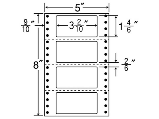 NANA 連続ラベルナナフォーム 5×8インチ 4面 1000折 MX5F