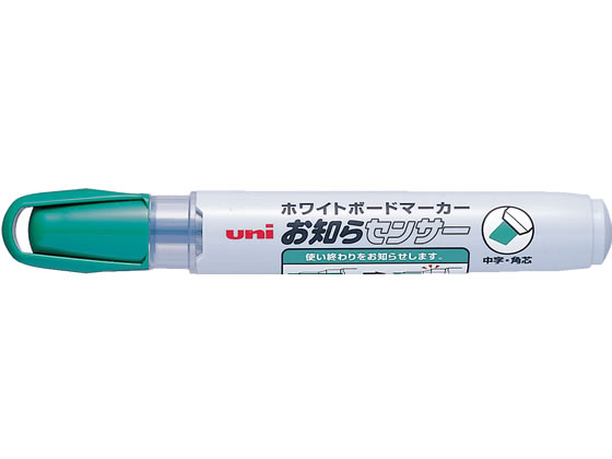 三菱鉛筆 ホワイトボードマーカー(お知らセンサー)中字 角芯 緑