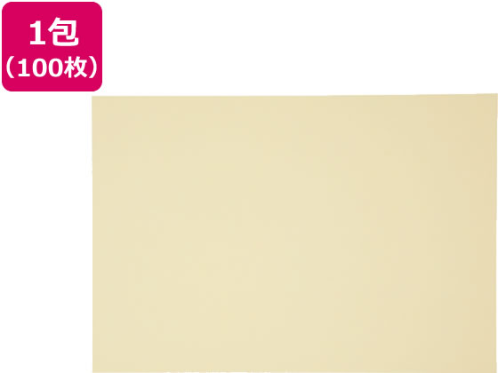 再生色画用紙 四ツ切 クリーム 100枚 4NCR-101