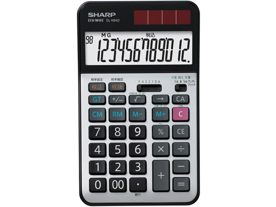 シャープ 中型卓上12桁実務電卓 EL-N942-X シャープ 中型卓上12桁実務電卓 EL-N942-X