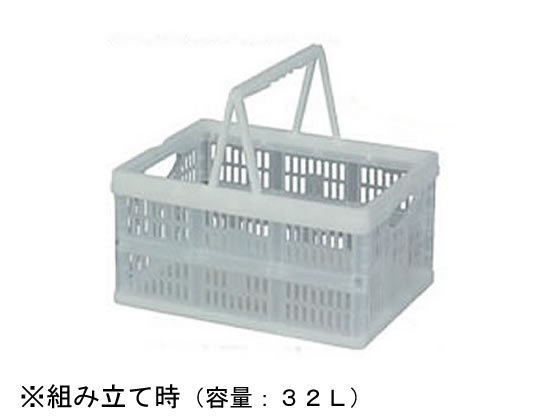アイリスオーヤマ 取手付折りたたみコンテナ クリア 32L TOC-32L