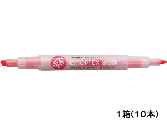 ゼブラ 蛍光オプテックス2 EZ 赤 10本 WKT11-R