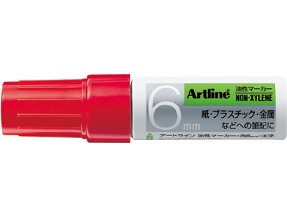 シヤチハタ アートライン 油性マーカー角6mm 赤 K-50
