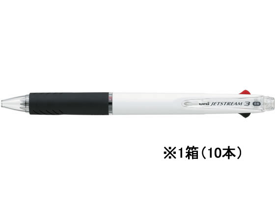 三菱鉛筆 ジェットストリーム3色ボールペン0.5mm 白 10本