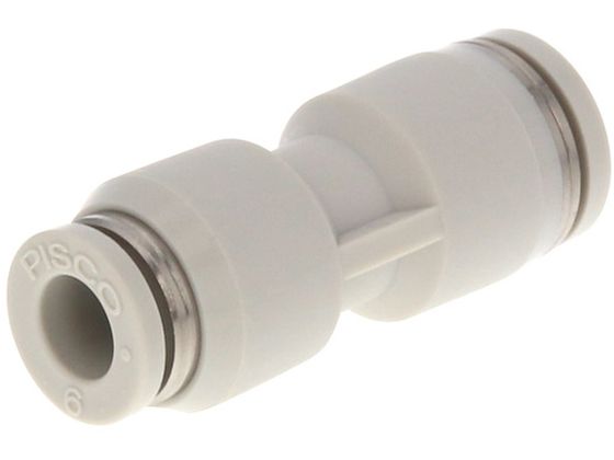 PISCO チューブフィッティング 違径ユニオンストレート チューブ外径:8mm×6mm ライトグレー仕様 PG8-6W PISCO チューブフィッティング 違径ユニオンストレート チューブ外径:8mm×6mm ライトグレー仕様 PG8-6W