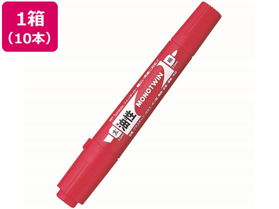 トンボ鉛筆 油性マーカー モノツインE 赤 10本 OD-TME25 トンボ鉛筆 油性マーカー モノツインE 赤 10本 OD-TME25