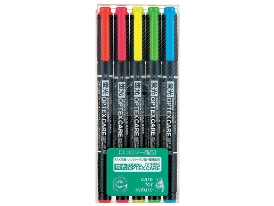 ゼブラ 蛍光オプテックスケア 5色セット WKCR1-5C