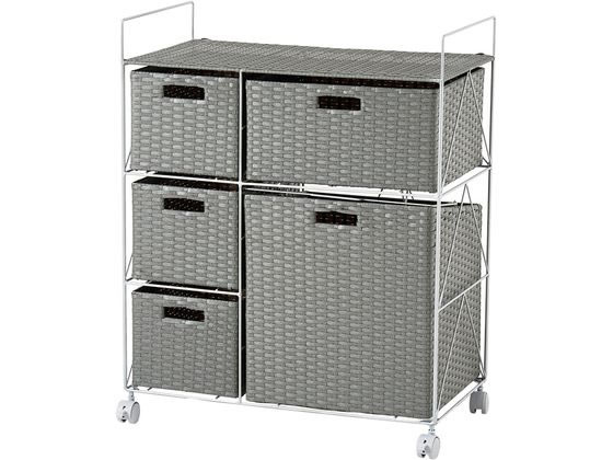 萩原 ランドリーワゴン 幅65cm グレー RAN-2458GY 萩原 ランドリーワゴン 幅65cm グレー RAN-2458GY