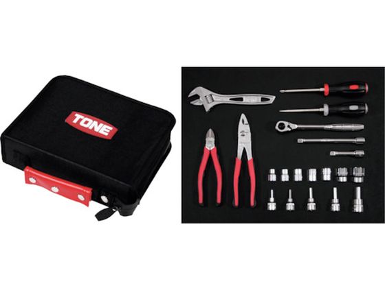 TONE 整備用工具セット ツールセット ブラック 間口250×奥行200×高さ70mm 21点セット TSX3172 TONE 整備用工具セット ツールセット ブラック 間口250×奥行200×高さ70mm 21点セット TSX3172