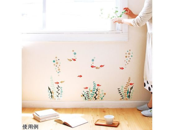 �T���R�[�}�[�N�H�� �G�߂̃E�H�[���X�e�b�J�[ �傫�ȋ����A�N�A���E�� 8-346-07