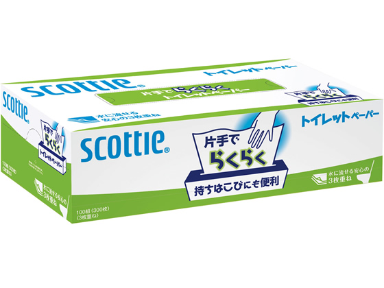 クレシア スコッティ 片手でらくらくトイレットペーパー 100組