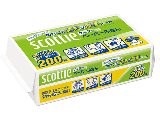 クレシア スコッティ ペーパーふきんサッとサッと 200組