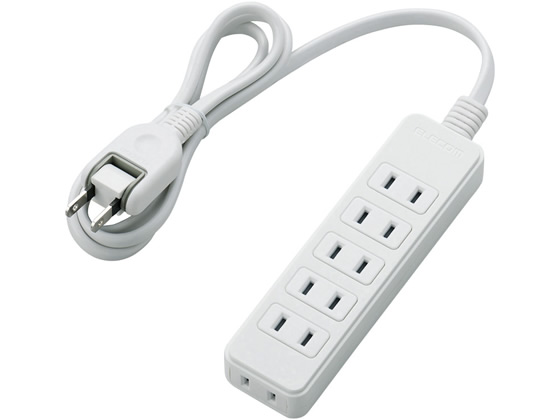 エレコム スイングプラグ電源タップ 2P式6個口 1m T-S02-2610WH エレコム スイングプラグ電源タップ 2P式6個口 1m T-S02-2610WH