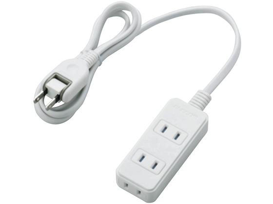 エレコム シャッタータップ 2P式3個口 1m ホワイト T-ST02-22310WH