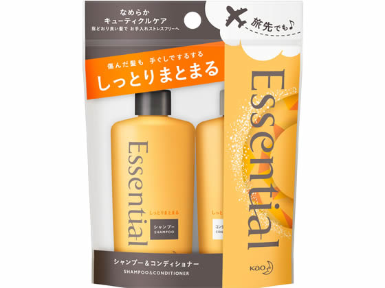 KAO エッセンシャル しっとりまとまる シャンプー&コンディショナーミニセット