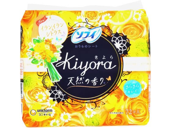 ユニチャーム ソフィKiyoraフレグランス イランイラン&シトラスの香り 72枚 ユニチャーム ソフィKiyoraフレグランス イランイラン&シトラスの香り 72枚