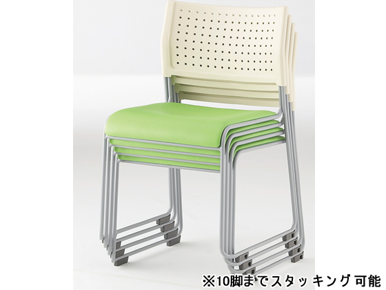 アイリスチトセ ASL-110PV-GR 会議用グリーンスタッキングチェア アイリスチトセ スタッキングチェア 座クッショングリーン ASL-110PV