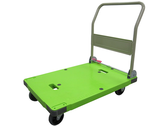 ナンシン ストッパー付プラスチック静音台車 サイレントマスター300kg荷重 緑
