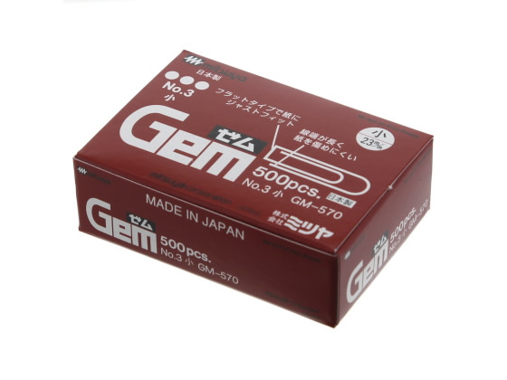 ミツヤ ゼムクリップ 小 紙箱入 500本 GM-570