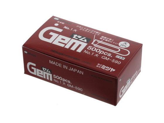 ミツヤ ゼムクリップ 大 紙箱入 500本 GM-590