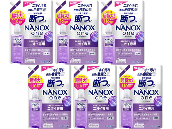 ライオン NANOX one ニオイ専用 つめかえ用超特大1160g 6個 ライオン NANOX one ニオイ専用 つめかえ用超特大1160g 6個
