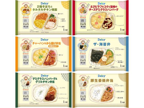 Delcy お惣菜屋さんが作った 惣菜お弁当 6種類 セット ( チキン南蛮 生姜焼弁当 ハンバーグ チーズハンバーグ 唐揚げ 海苔弁 ) s000998