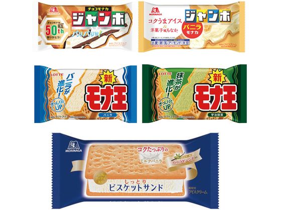 王道 ジャンボ モナ王 ビスケットサンド モナカ アイスサンド 詰め合わせ 5品×2個 s000276