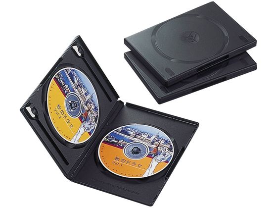 エレコム DVDトールケース 両面収納 3枚パック ブラック CCD-DVD04BK