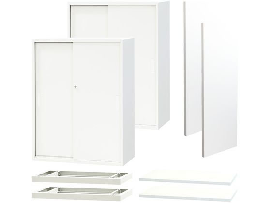 Netforce 引戸書庫3段 カウンターセット 幅1650 WH/WH Netforce 引戸書庫3段 カウンターセット 幅1650 WH/WH