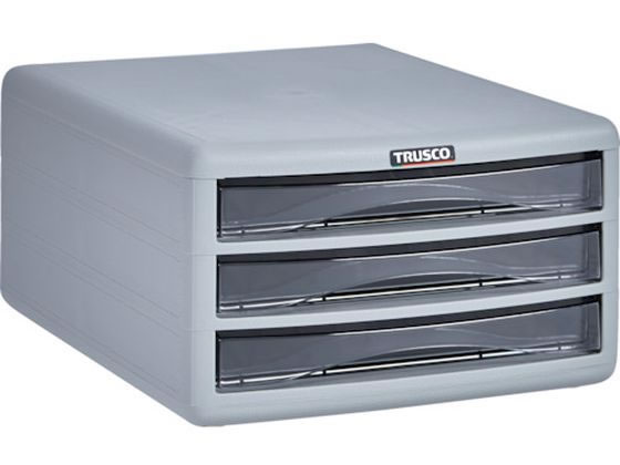TRUSCO プラスチックレターケース A4浅型タイプ 3段 PA4-S3