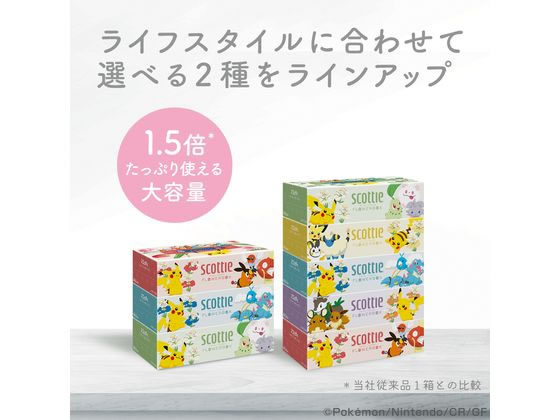 クレシア スコッティ ティシュー フラワーボックス ポケモン 250組 3箱