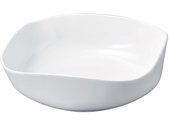若泉漆器 ニューホワイト 渕丸角盛鉢 33cm 0261280
