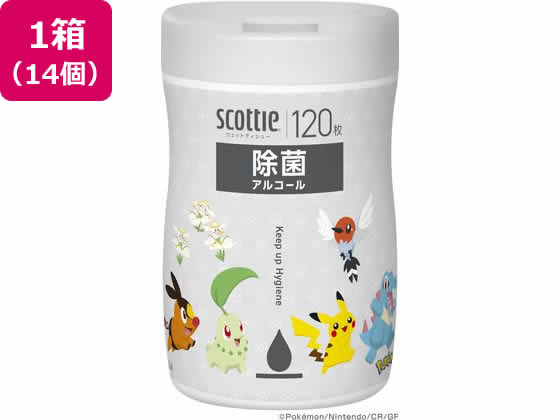 クレシア スコッティ ウェットティシュー 除菌 アルコール ポケモン 120枚×14個 クレシア スコッティ ウェットティシュー 除菌 アルコール ポケモン 120枚×14個