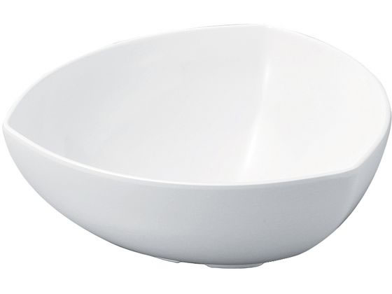 若泉漆器 ニューホワイト 三角胴張深鉢 25cm 0261300
