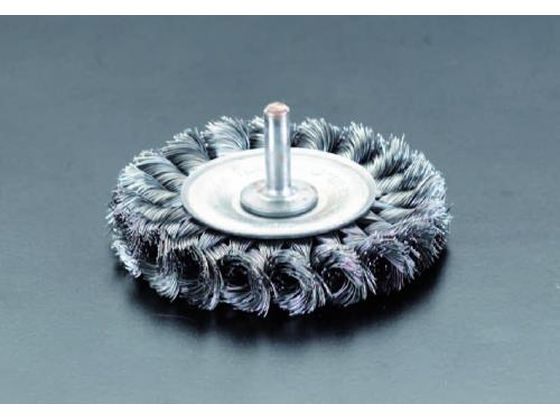 エスコ 軸付ブラシ 平型 スチール製 6.4mm軸 75mm EA819BV-83A エスコ 軸付ブラシ 平型 スチール製 6.4mm軸 75mm EA819BV-83A