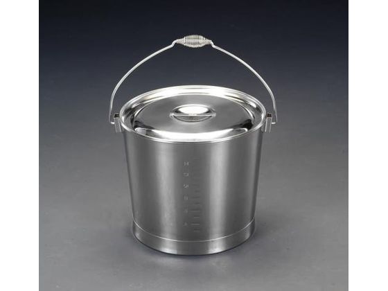 エスコ バケツ・ふた付 ステンレス製 15L EA508S-13