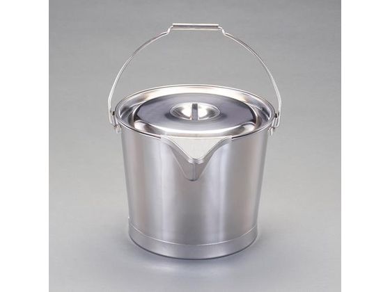 ●セット内容：バケツ本体、バケツ蓋●サイズ：本体：φ２８０×２３０（Ｈ）ｍｍ、蓋：３３０（Ｗ）×φ２９９×１８（Ｈ）ｍｍ●容量：１２．２Ｌ●規格：１０Ｌ●材質：ステンレス（１８−８）●注ぎ口付●取手：