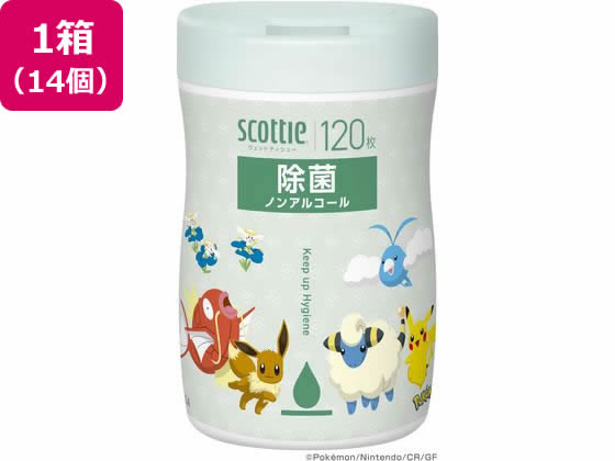 クレシア スコッティ ウェットティシュー 除菌 ノンアルコール ポケモン 120枚×14 クレシア スコッティ ウェットティシュー 除菌 ノンアルコール ポケモン 120枚×14