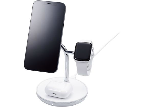 エレコム ワイヤレス充電器 2.5W 5W 7.5W マグネット式 W-MS04WH エレコム ワイヤレス充電器 2.5W 5W 7.5W マグネット式 W-MS04WH