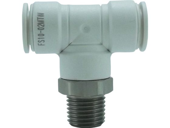 チヨダ ファイブSUSメイルブランチティ 白 10mm・R1/4 FS10-02MTW チヨダ ファイブSUSメイルブランチティ 白 10mm・R1/4 FS10-02MTW