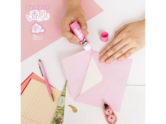 プラス スティックのり 香りプリット 約10g バラ 29773 NS-721RSが102