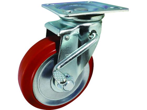 ヨドノ プレス製自在金具ブレーキ付赤ゴム車 75φ RWJB75 ヨドノ プレス製自在金具ブレーキ付赤ゴム車 75φ RWJB75