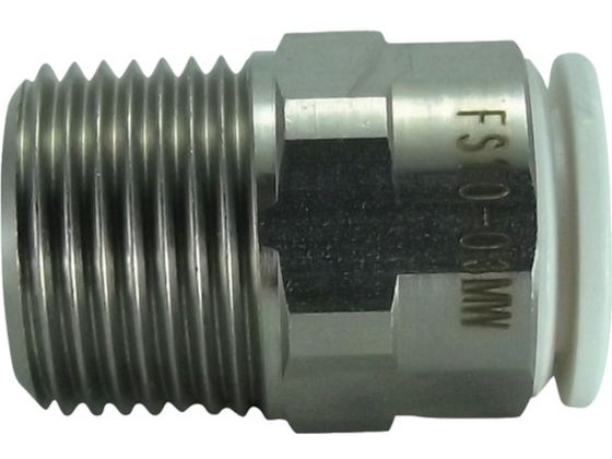 チヨダ ファイブSUSメイルコネクタ 白 10mm・R3/8 FS10-03MW チヨダ ファイブSUSメイルコネクタ 白 10mm・R3/8 FS10-03MW