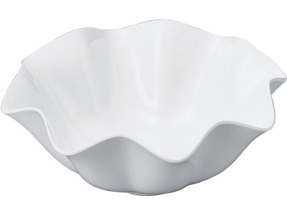 若泉漆器 ニューホワイト ウェーブ丸盛鉢 31cm 0261440