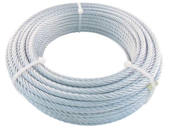 TRUSCO JIS規格品メッキ付ワイヤロープ (6×19)Φ6mm×30m