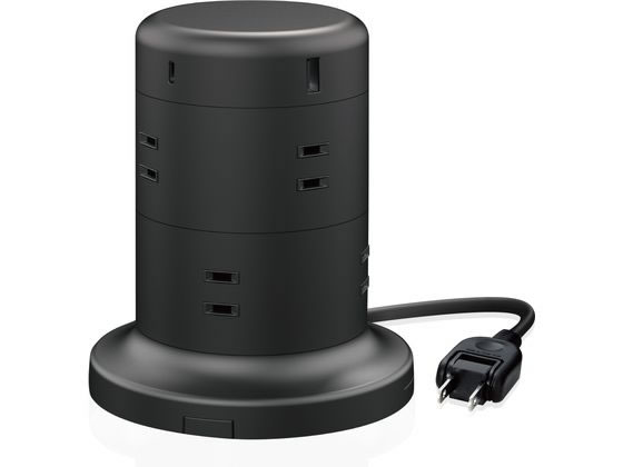 エレコム 電源タップ タワー型 8個口 2m ECT-2120BK エレコム 電源タップ タワー型 8個口 2m ECT-2120BK