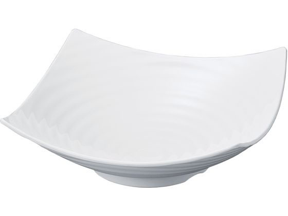 若泉漆器 ニューホワイト ロクロ目四方上り盛鉢 40cm 0261490
