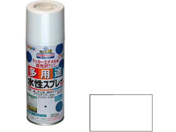 アサヒペン 水性多用途スプレー 300ml ツヤ消し 白
