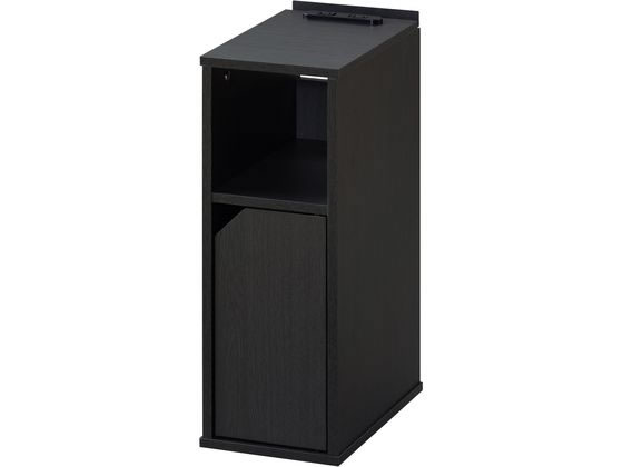 アイリスオーヤマ ナイトテーブル扉付き ブラック NTB-180T
